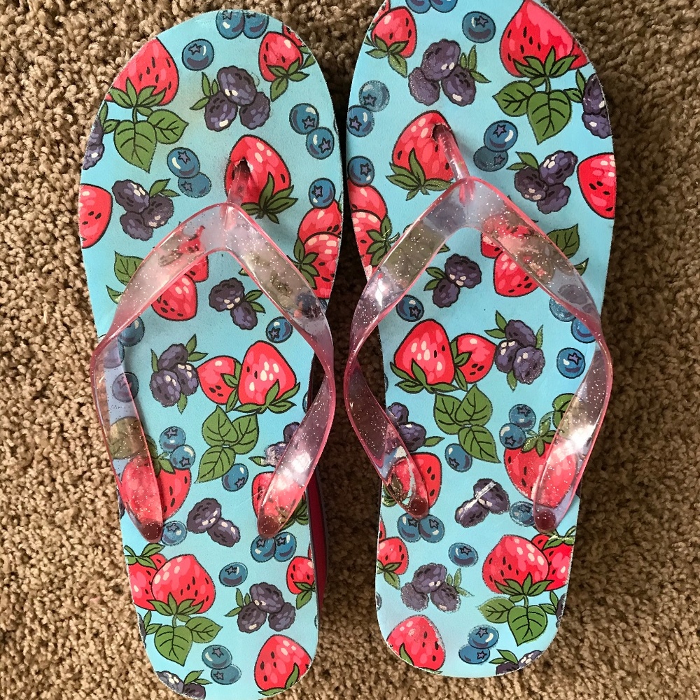 Women's Floral Design Platform Flip Flops